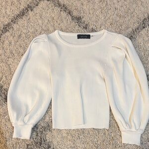 fab'rik Cream Ribbed Knit Top